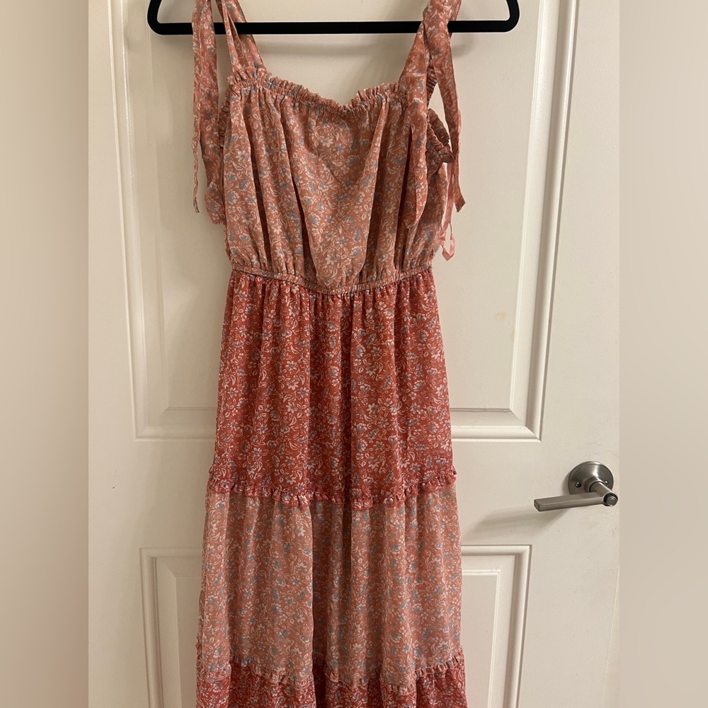 Floral Pink and Red Dress